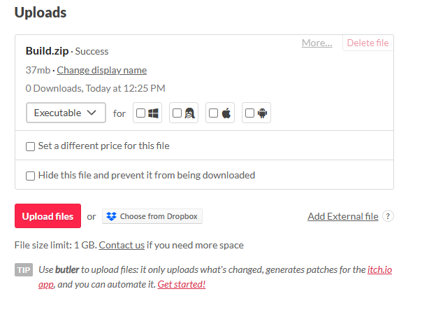 Uploaded build file Uploaded build file