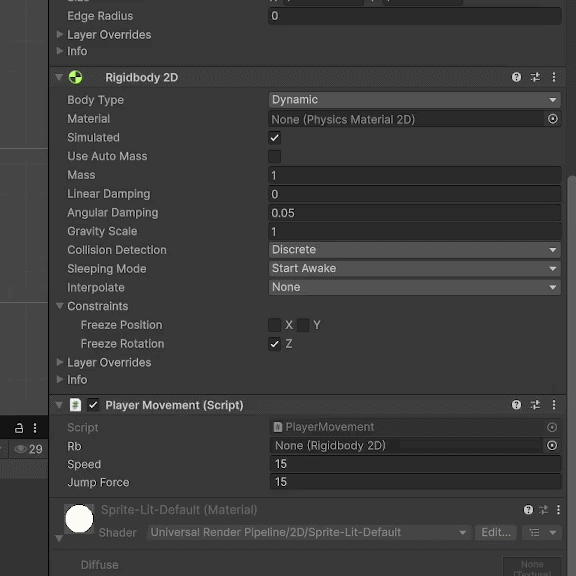 Assigning a value to Rigidbody2D rb variable