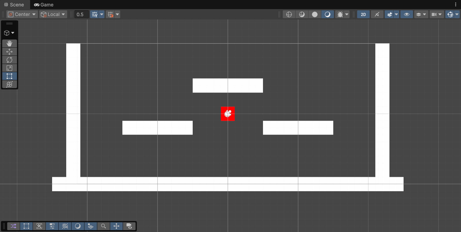 Game scene with walls and platforms Game scene with walls and platforms