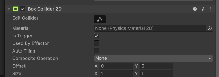 Trigger BoxCollider2D Trigger BoxCollider2D