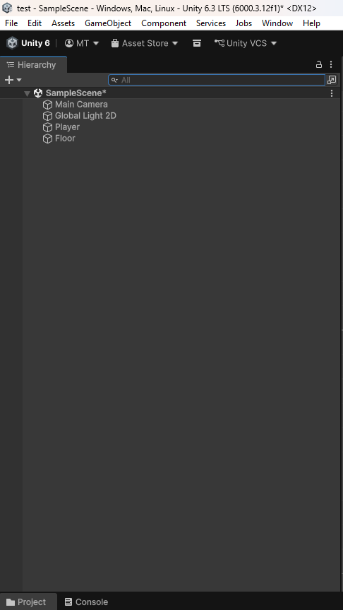 Unity Editor Hierarchy Window Hierarchy