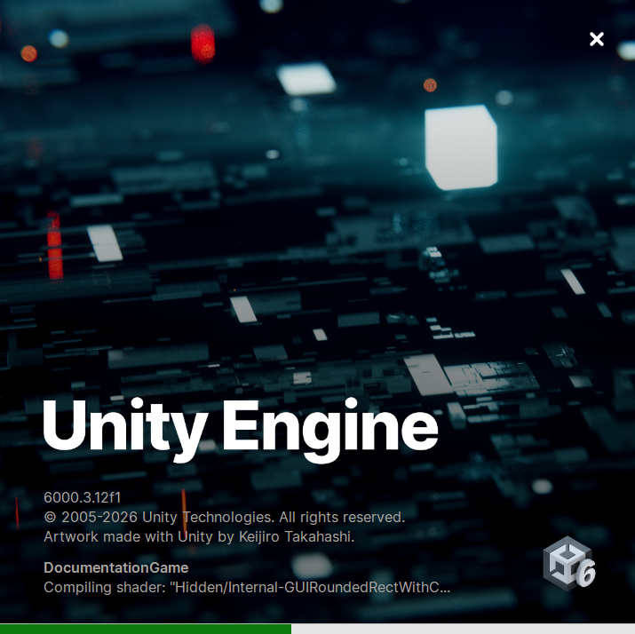 Unity Editor creating project loading bar